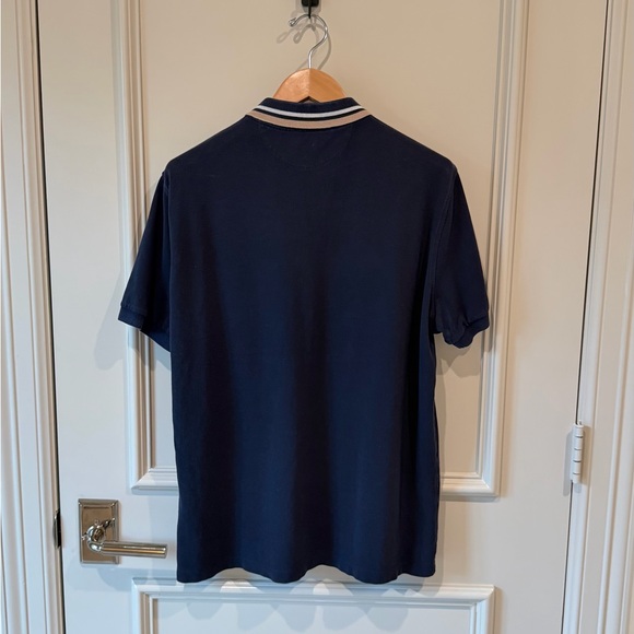 Navy Polo Shirt with White Stripes - Picture 8 of 8